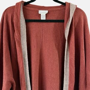Soft Surroundings Sweater Womens S Rust Red Orange Cashmere‎ Wool Open Cardigan